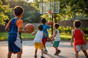 (Ilustrasi anak bermain basket, Sumber: Freepik)