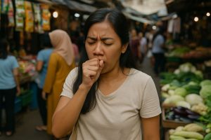 Wanita Mengalami Gejala Batuk