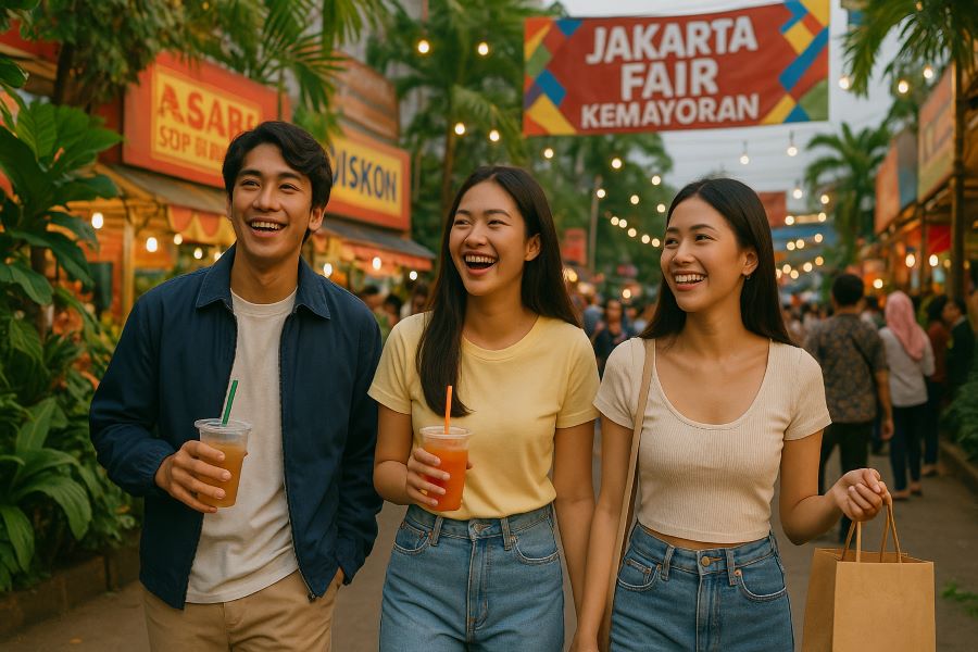 Remaja Bermain di Jakarta Fair
